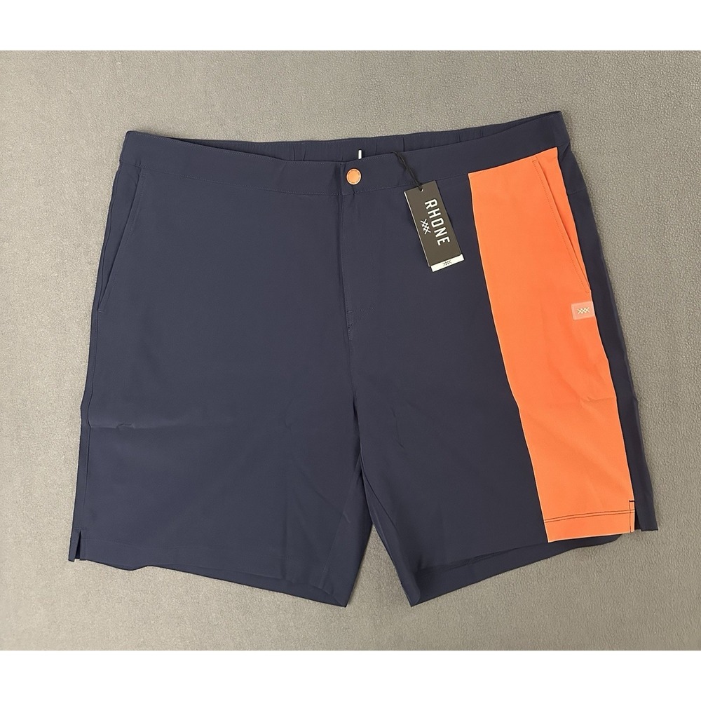 NWT Rhone Barrier Swim Short Mens Navy Emberglow 8 Inch Inseam, Size 2XL XXL